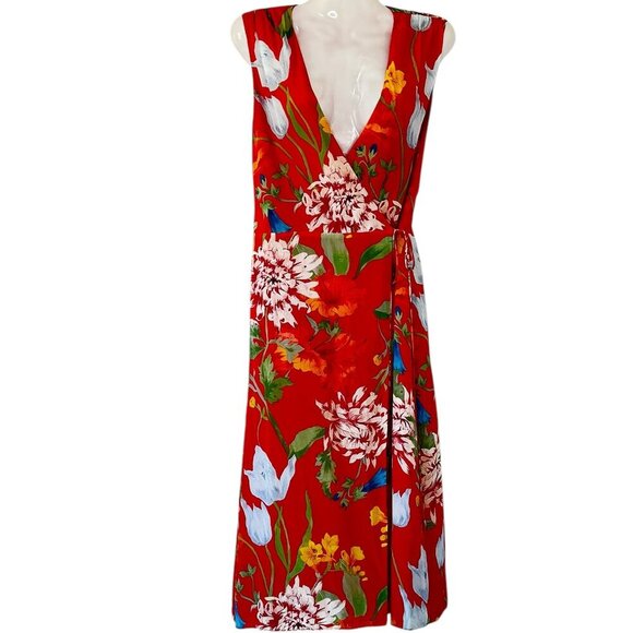 Alice + Olivia Tasia Silk Wrap Dress Midi Length Real Real Authentication Size 0 - Picture 2 of 14